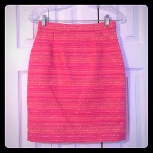 Lilly Pulitzer Pink Tweed Pencil Skirt Size 2